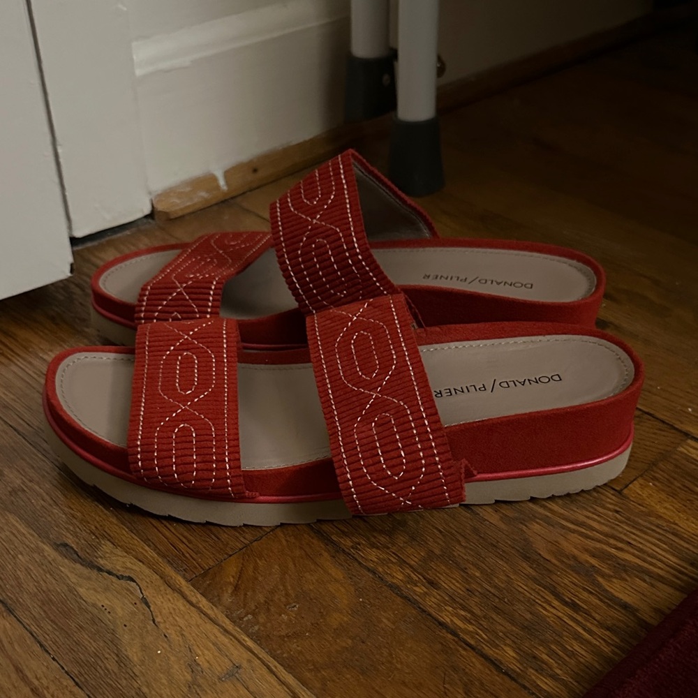 Red Slide Sandals - Picture 2 of 5